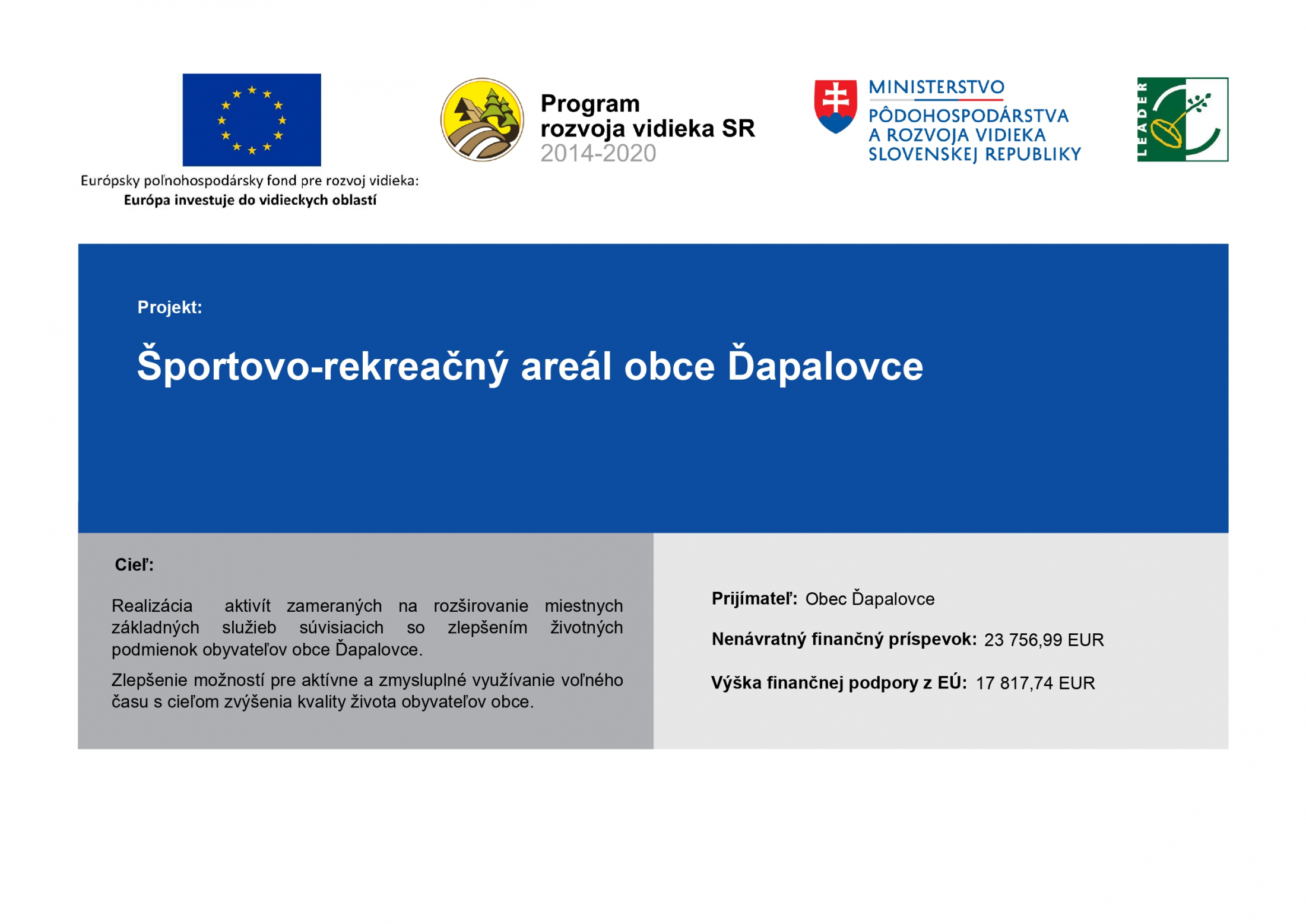 Fotka - Športovo-rekreačný areál obce Ďapalovce