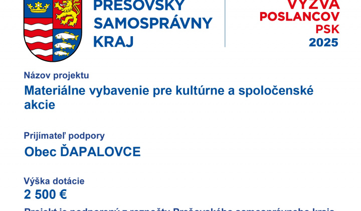 Fotka - Materiálne vybavenie pre kultúrne a spoločenské akcie