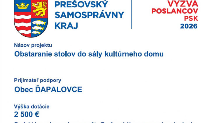 Fotka - Obstaranie stolov do sály kultúrneho domu